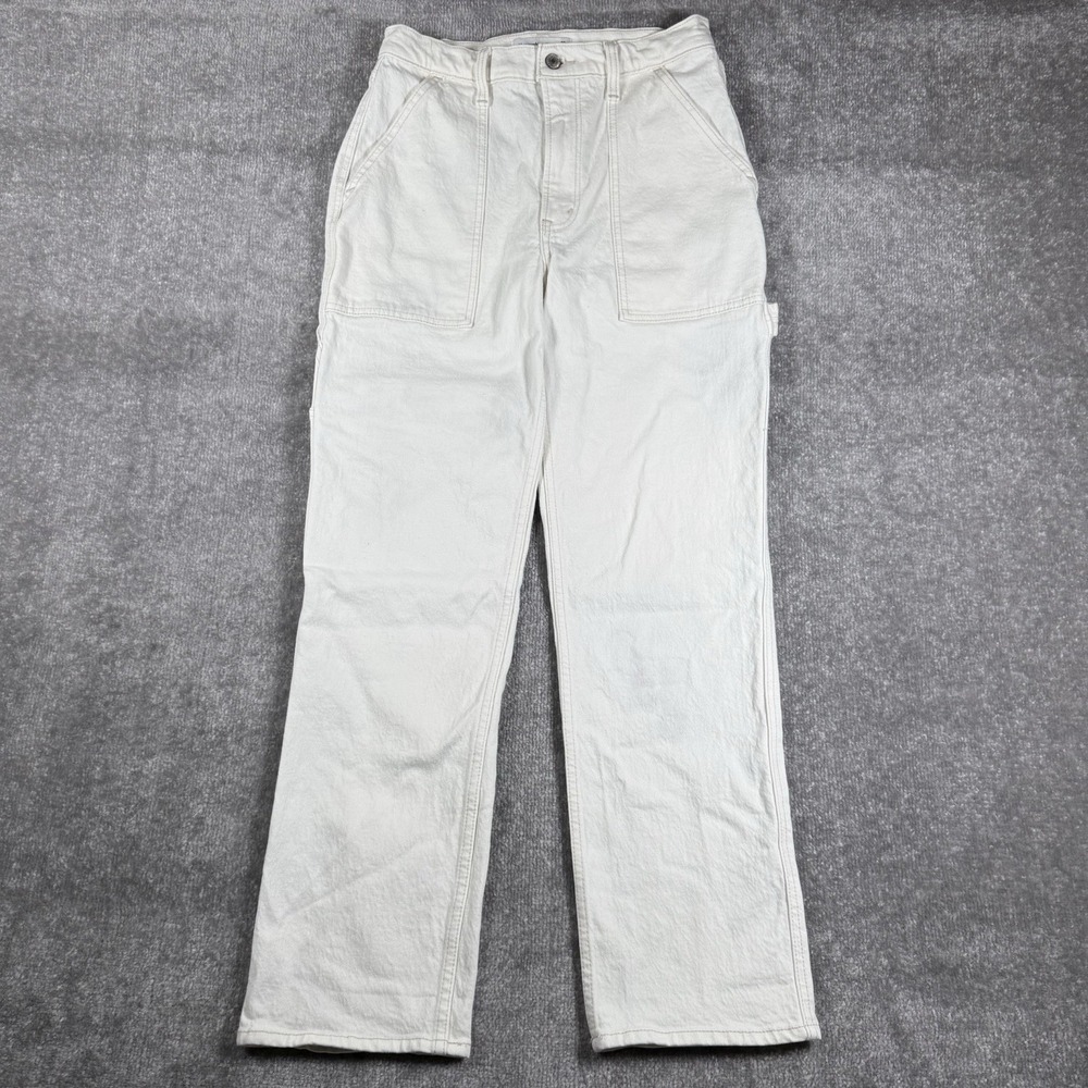 Abercrombie & Fitch Jeans Women's 27/4s White 90s‎ Straight Leg Ultra High Rise